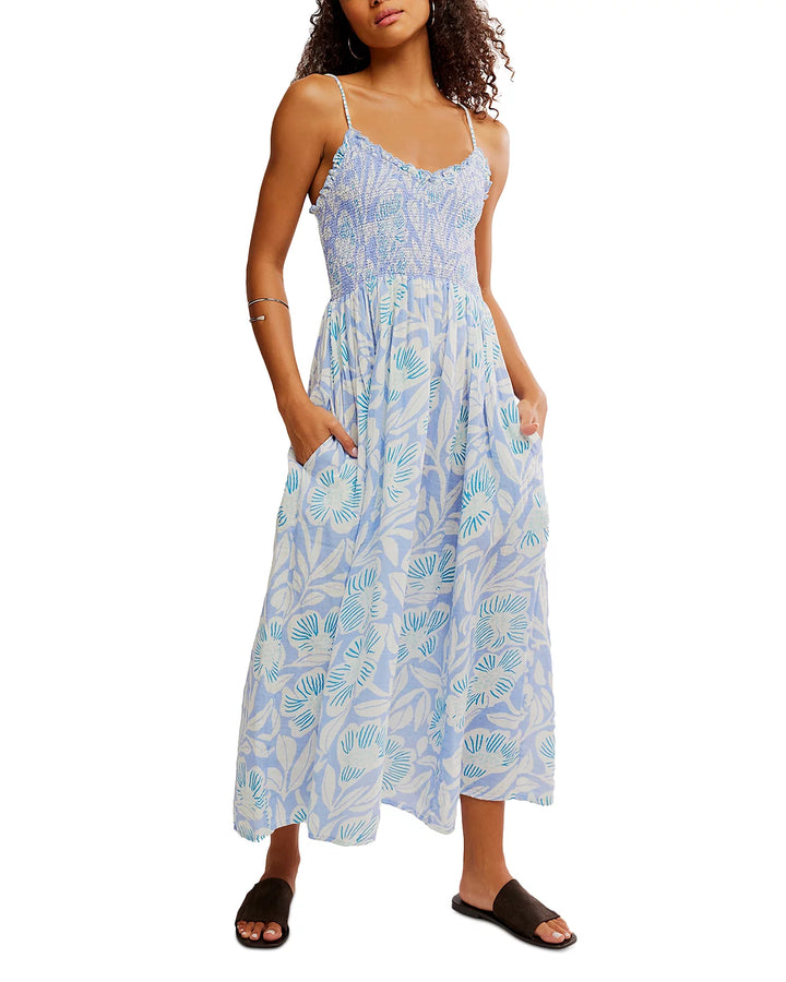 Sweet Nothings Midi Dress in Blue Vista