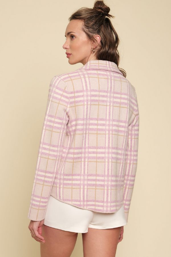 Adeline Check Jacket in Pink