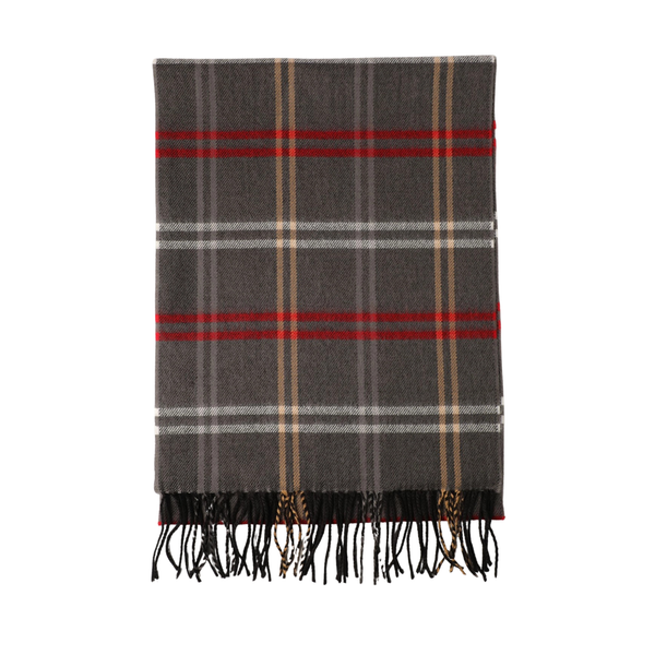 Tartan Plaid Muffler Scarf in Dark Grey Madison's Niche 