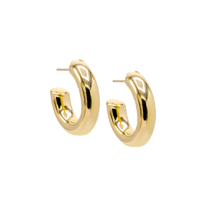 Gold Filled Hollow Hoops in Gold
