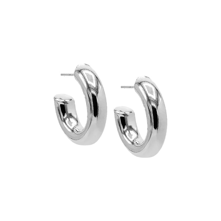 Gold Filled Hollow Hoops in Silver - Madison's Niche 