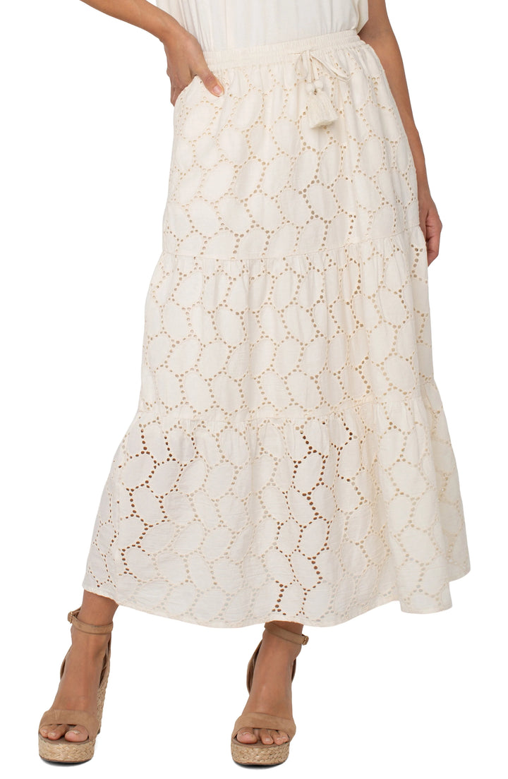 Tiered Woven Maxi Skirt