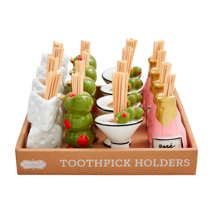 Toothpick Caddy Sets - Wine and Cheese