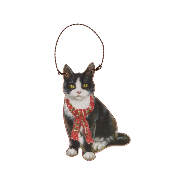 Tuxedo Cat Scarf Ornament Madison's Niche 