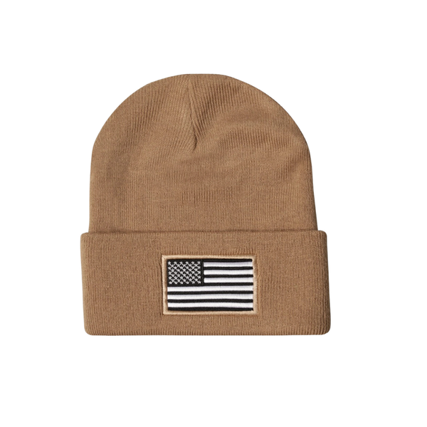 USA Patch Cuff Beanie in Khaki Madison's Niche 