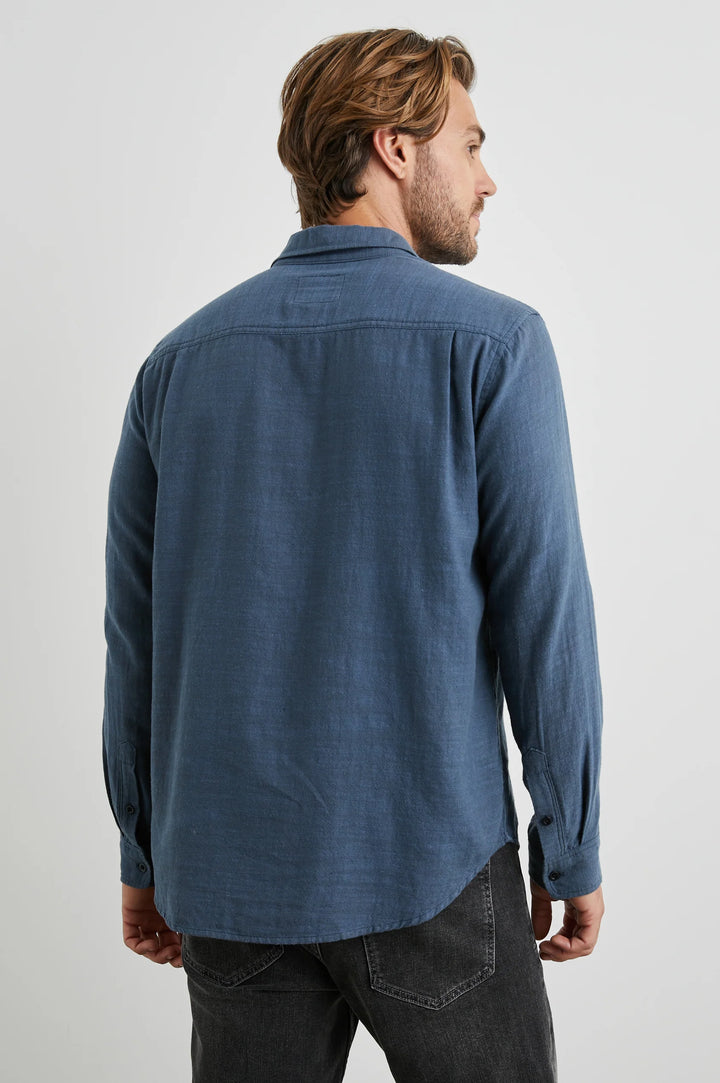 Wyatt Long Sleeve Button Down in Sea Blue - Madison's Niche 