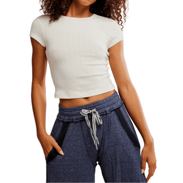 Wait A Minute Baby Tee in Oatmeal Madison's Niche 