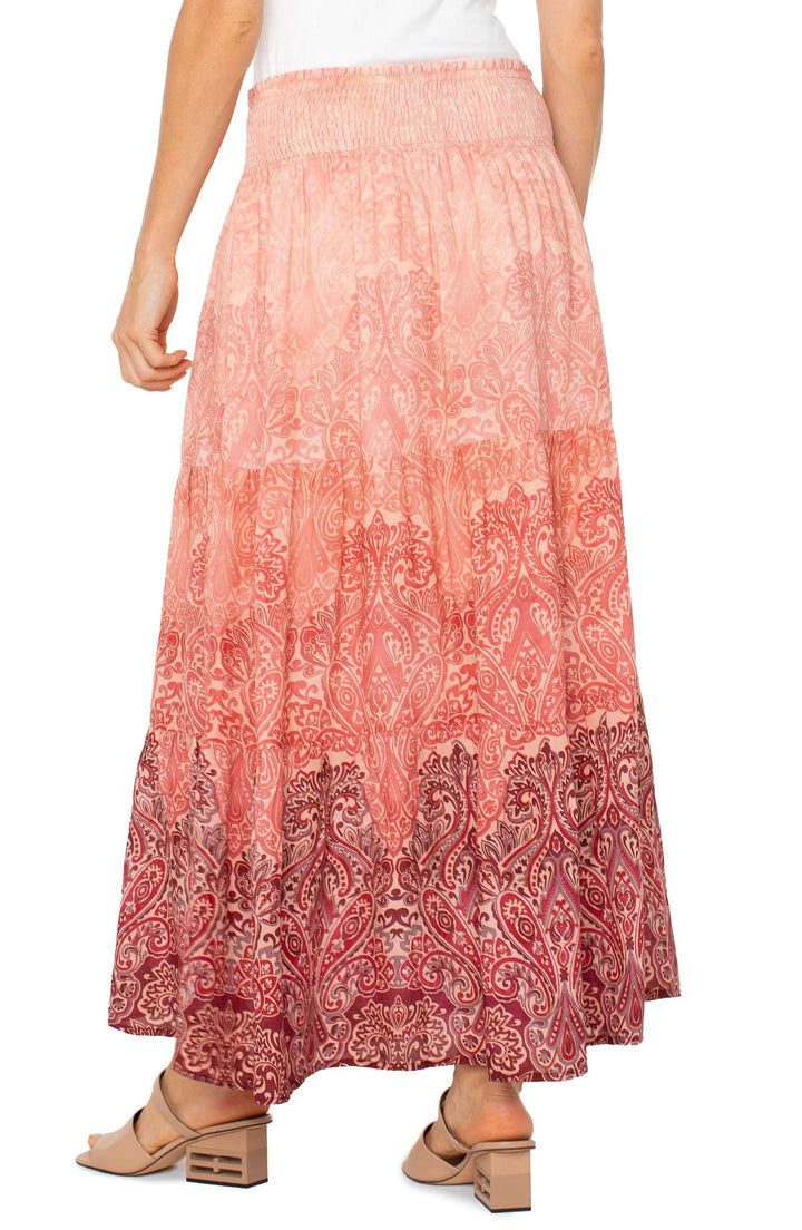 Woven Maxi Skirt in Mauve Ombre Paisley