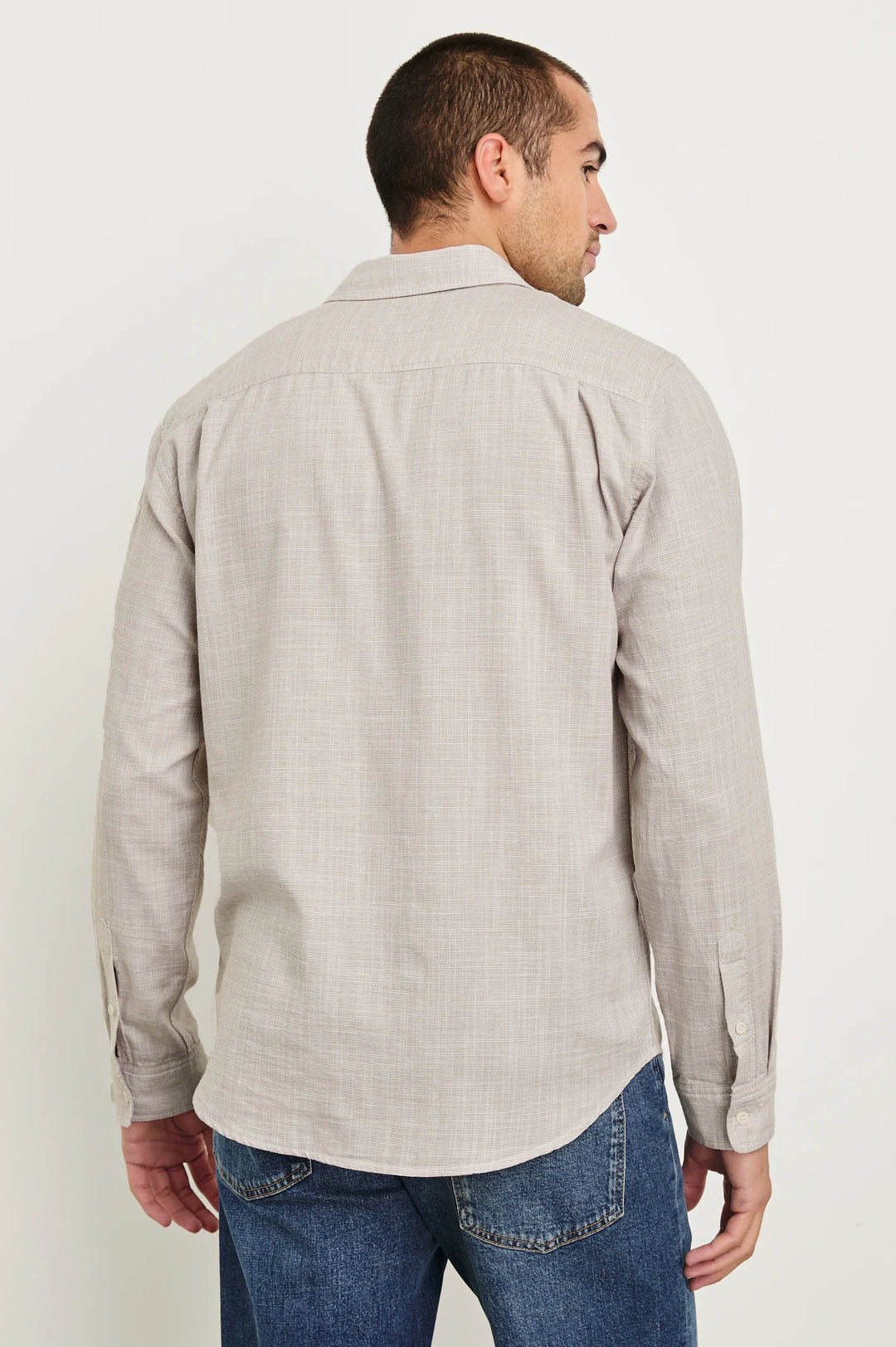 Wyatt Relaxed Fit Shirt in Tahini Etch