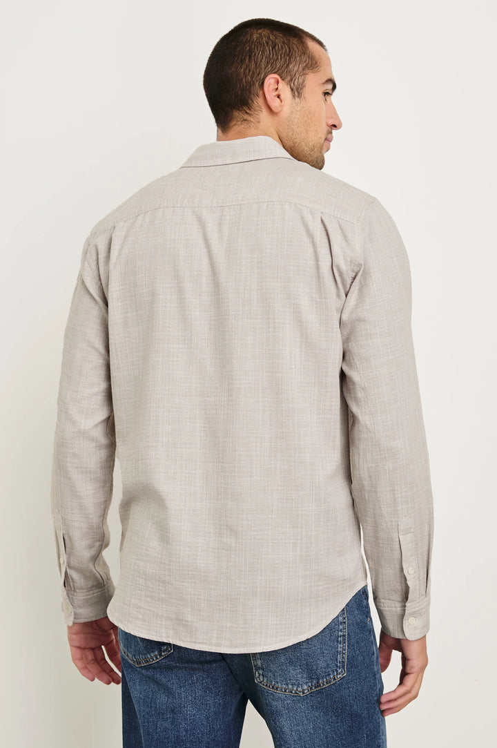 Wyatt Relaxed Fit Shirt in Tahini Etch