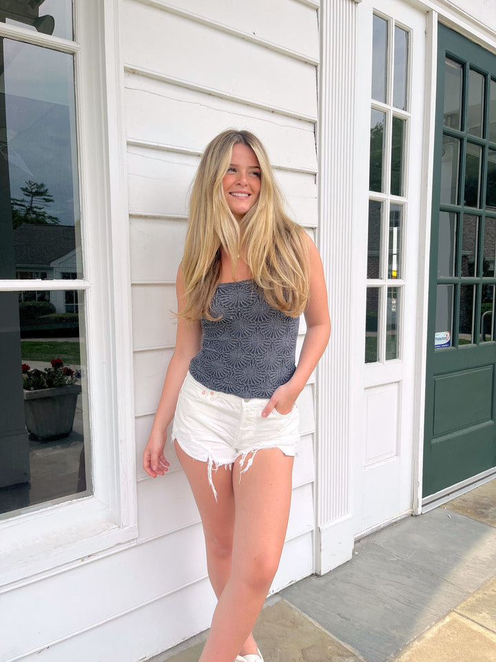 Loving Good Vibrations Shorts in White - Madison's Niche 