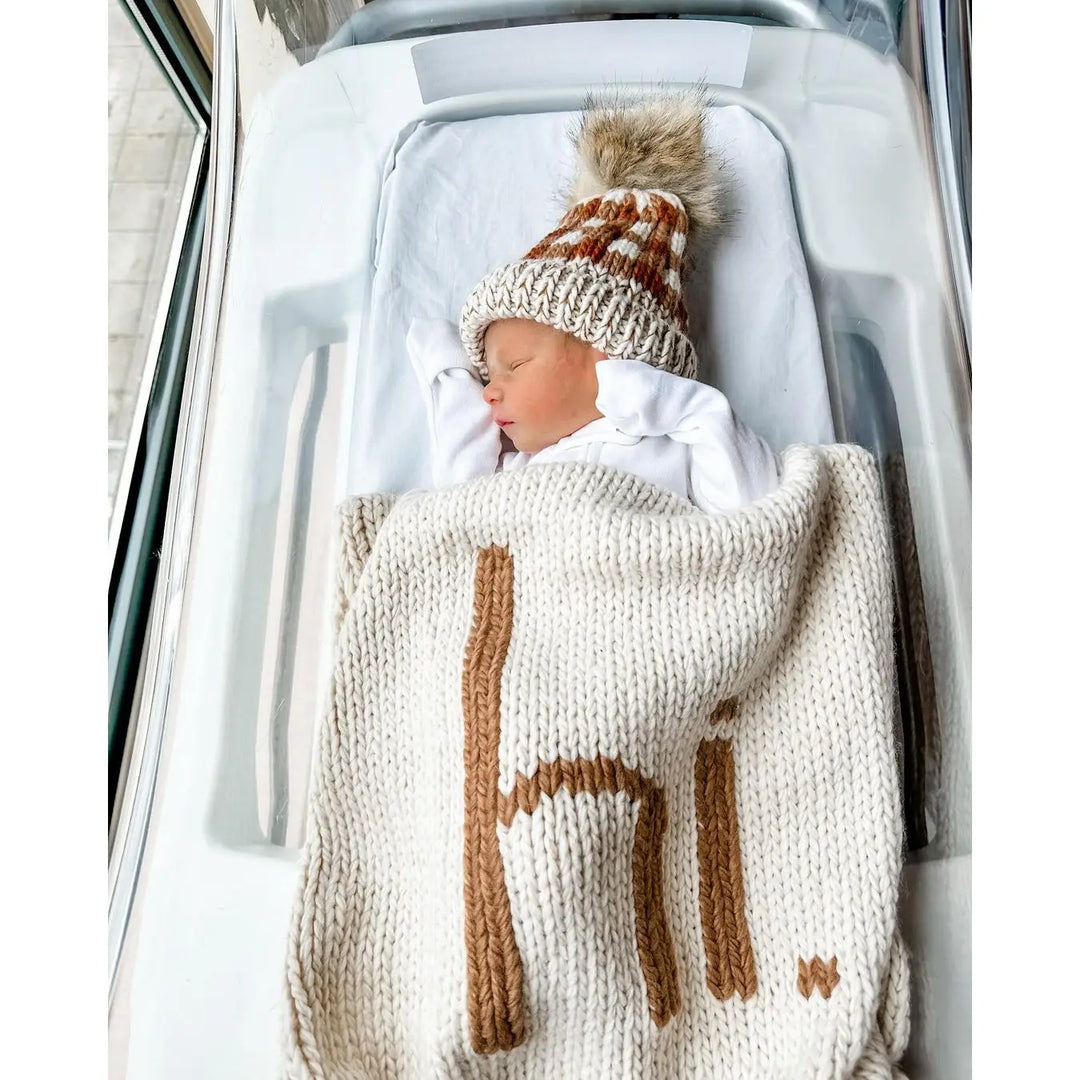 Hi Knit Baby Blanket in Pecan