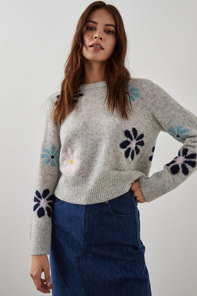 Anise Sweater in Grey Multi - Madison's Niche 