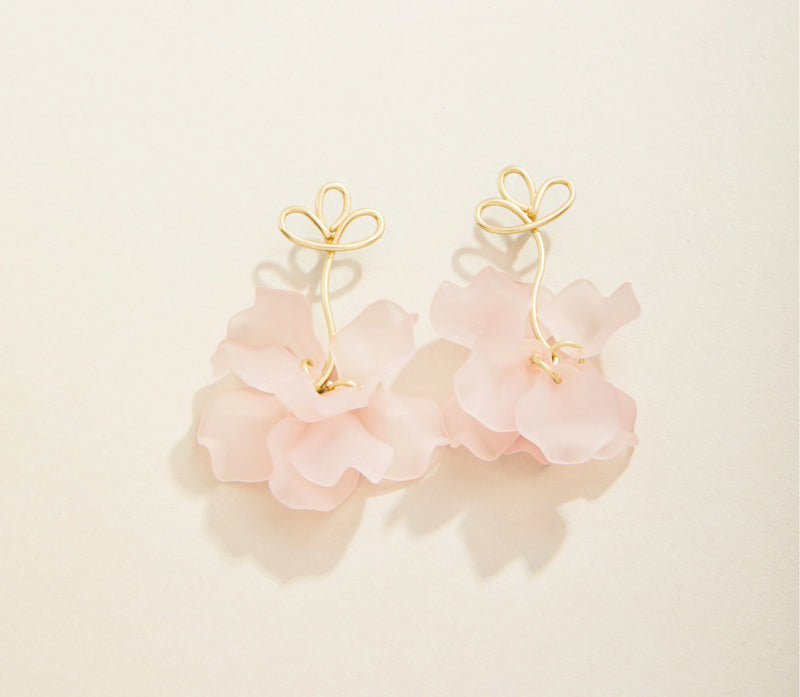 Pink Corolla Stem Earrings