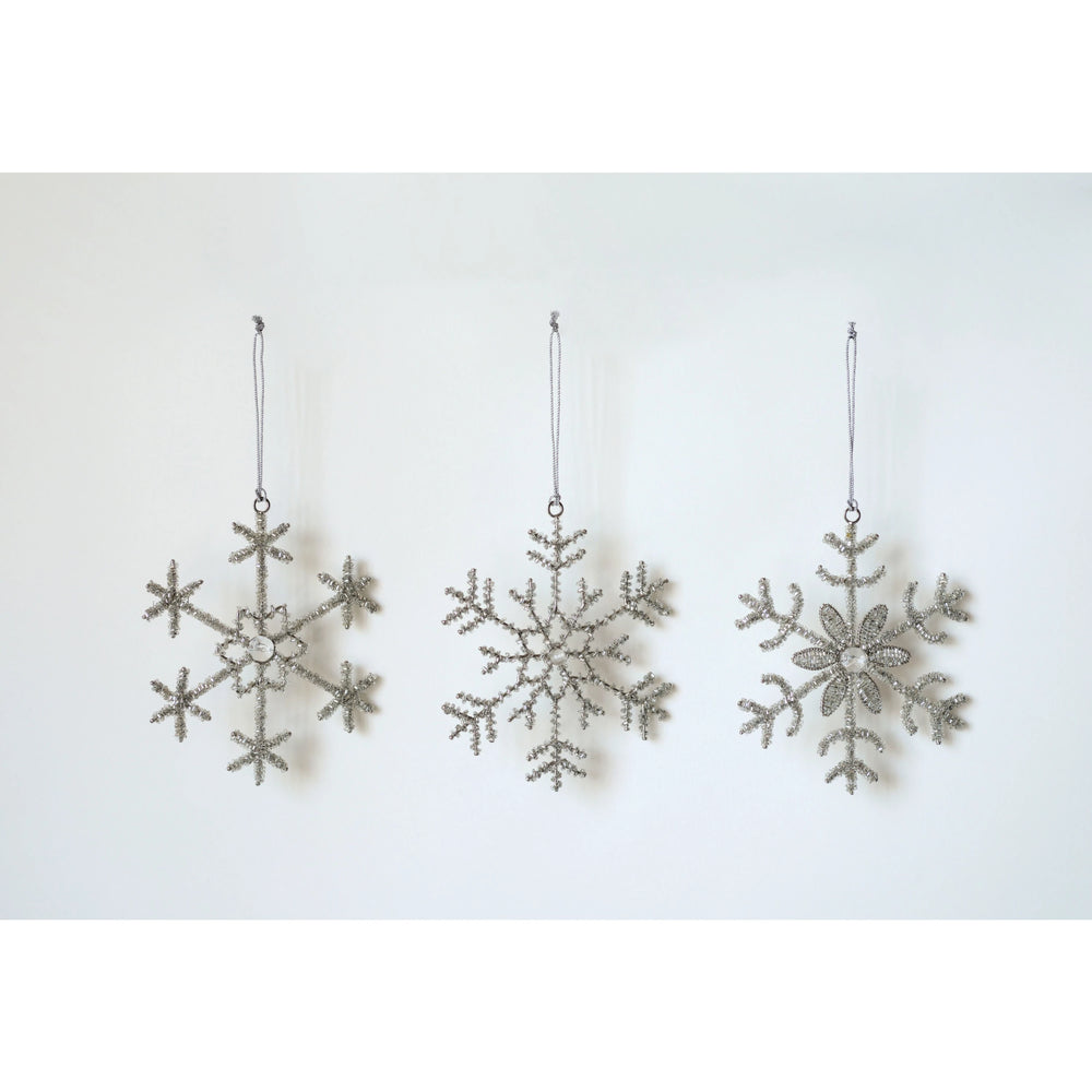 Beaded Glass Snowflake Ornament - Madison's Niche 