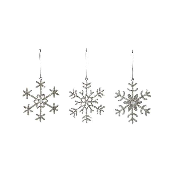 Beaded Glass Snowflake Ornament - Madison's Niche 