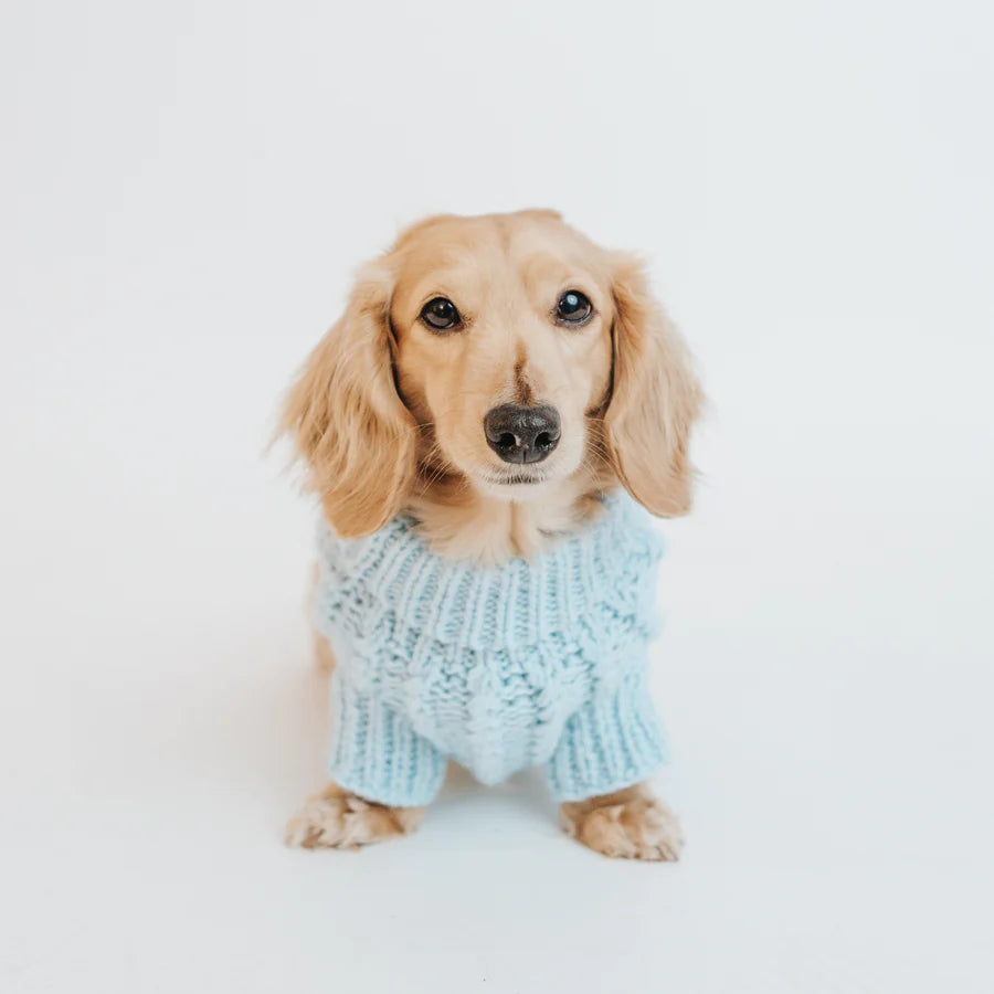 Blue Cable Knit Sweater