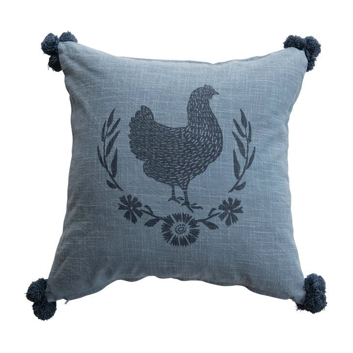 Blue Chicken Pillow - Madison's Niche 
