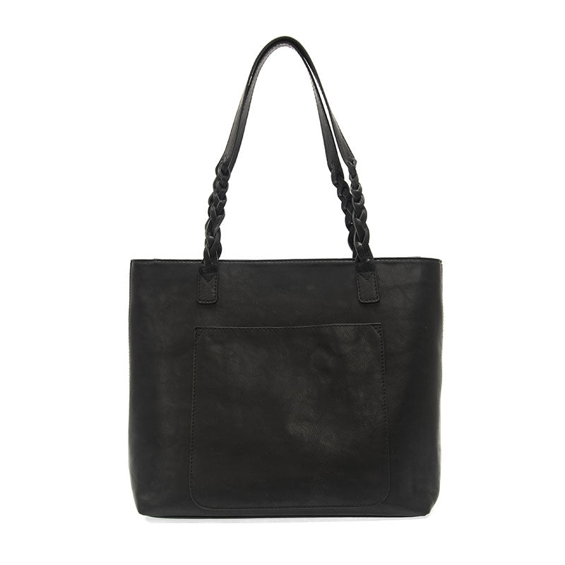 Braided Handle Tote in Black - Madison&