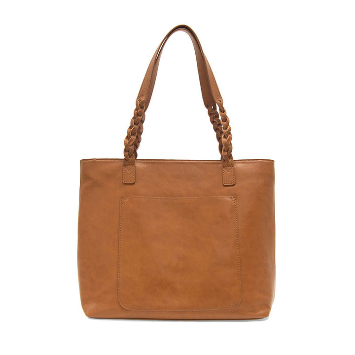 Braided Handle Tote in Tan - Madison's Niche 
