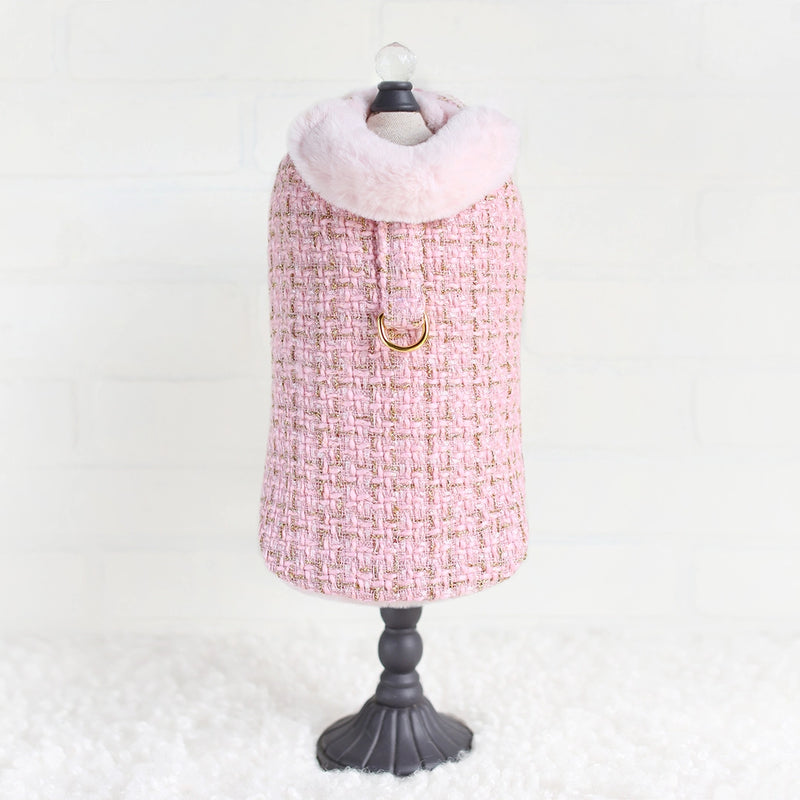 Chantel Tweed Coat in Pink - Madison's Niche 