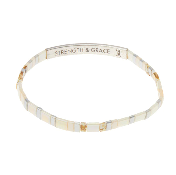 Silver Miyuki Bracelet in Strength - Madison's Niche 