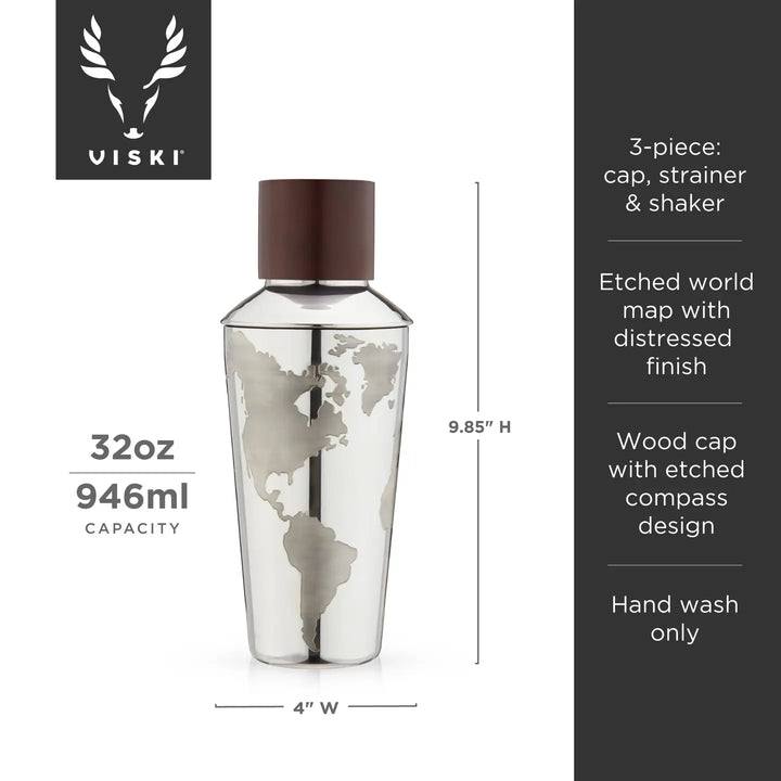 Globe Cocktail Shaker - Madison's Niche 