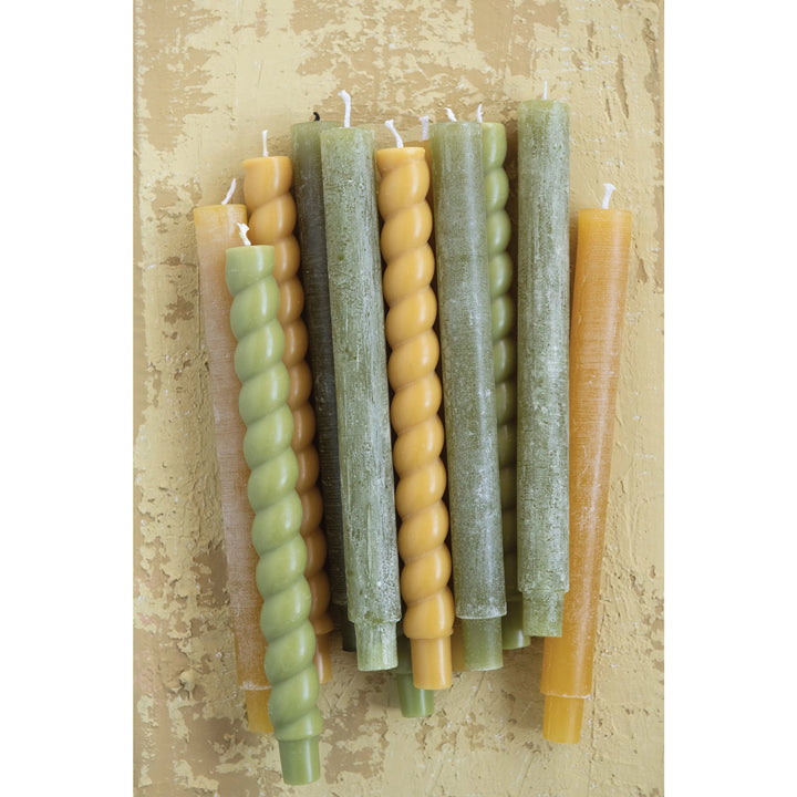 Green Twisted Tapers