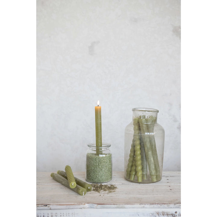 Green Twisted Tapers - Madison's Niche 