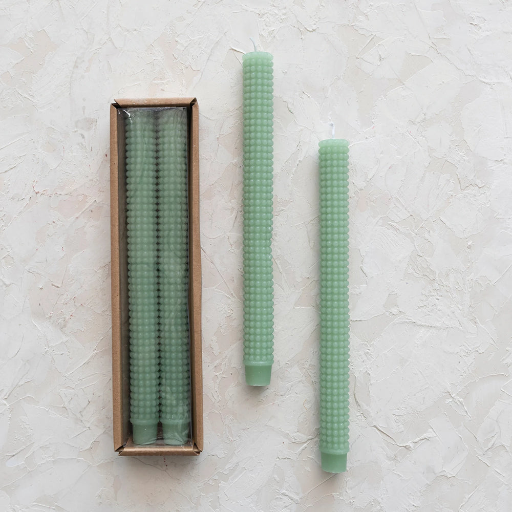 Hobnail Tapers in Mint - Madison's Niche 
