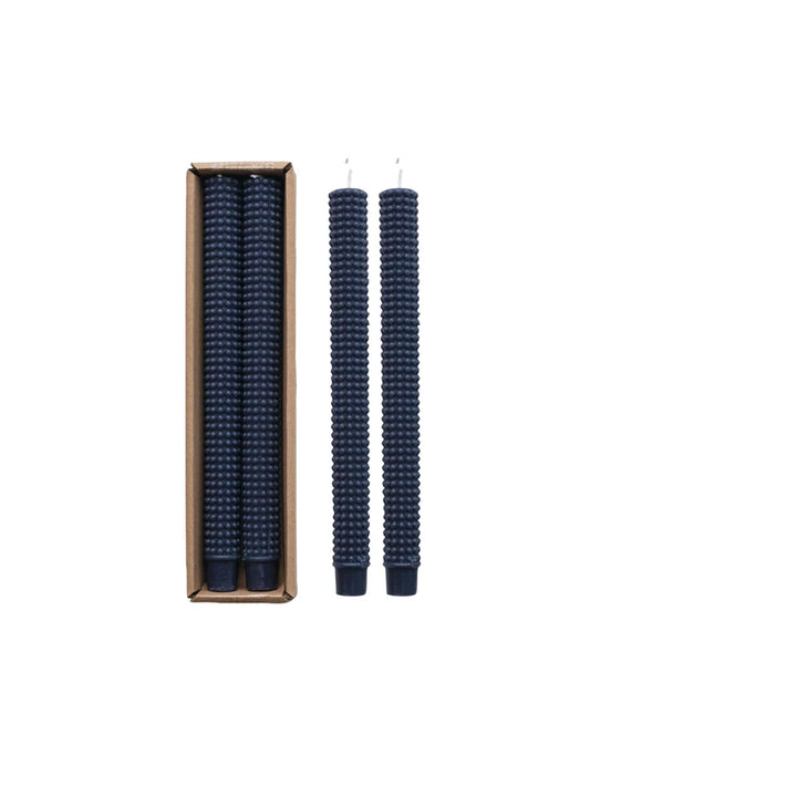 Hobnail Tapers Set of 2 in Navy