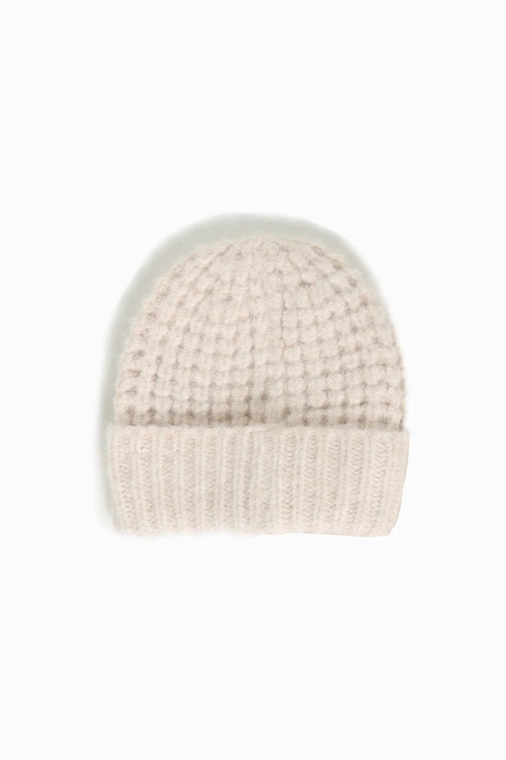 Dana Waffle Beanie in Ivory - Madison's Niche 