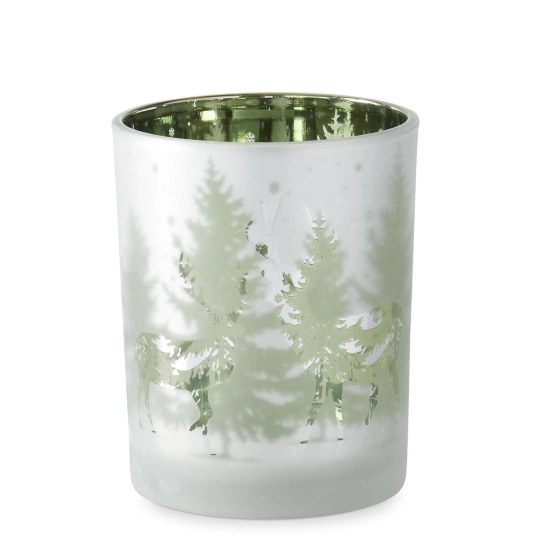 Frosted Glass Deer Votive Holder Madison's Niche Madison's Niche