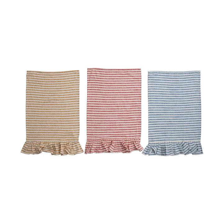 Ruffled Striped Tea Towel
