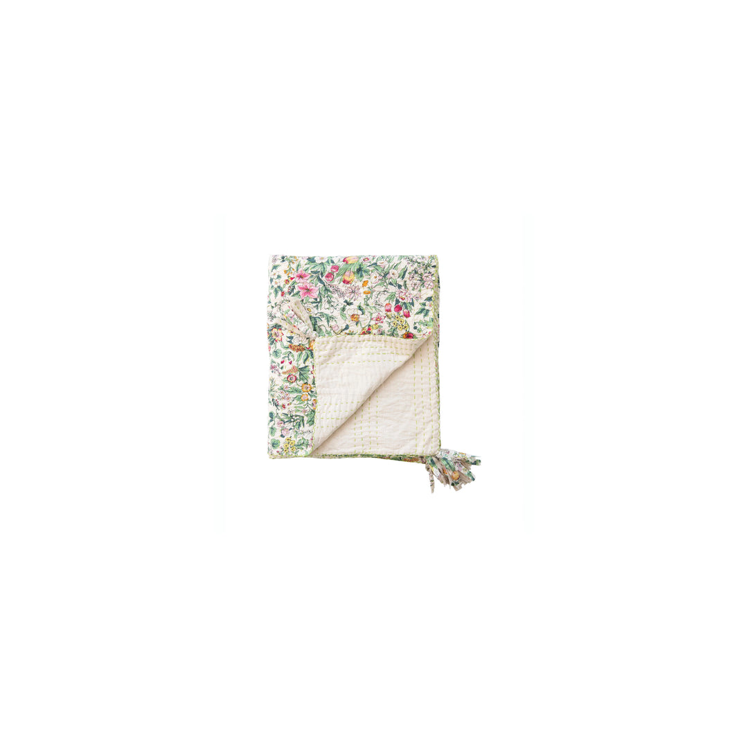 Floral Kantha Throw