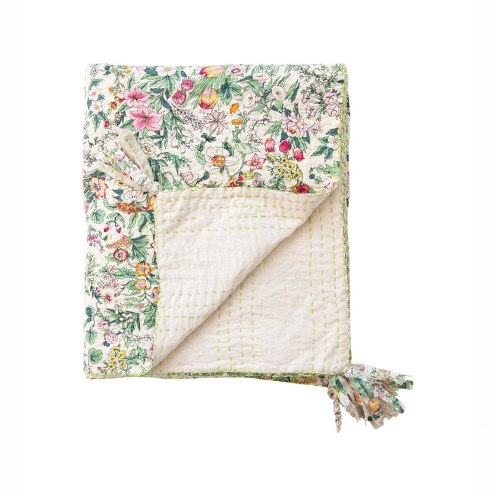 Floral Kantha Throw
