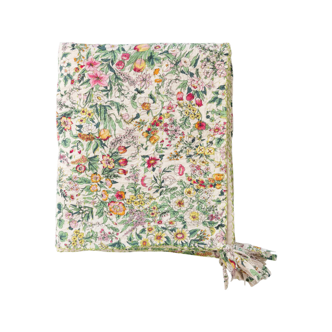 Floral Kantha Throw