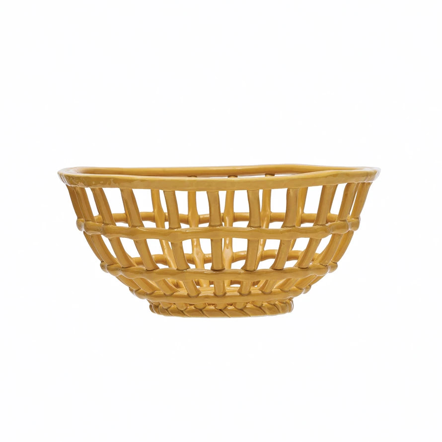 Yellow Stone Basket Bowl