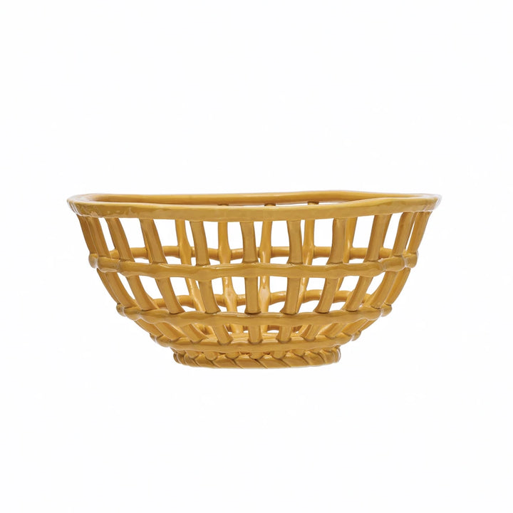 Yellow Stone Basket Bowl - Madison's Niche 