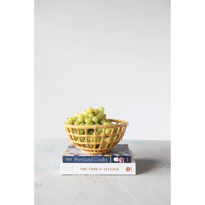 Yellow Stone Basket Bowl - Madison's Niche 