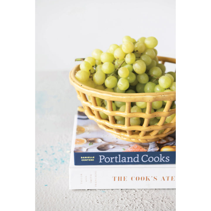Yellow Stone Basket Bowl - Madison's Niche 
