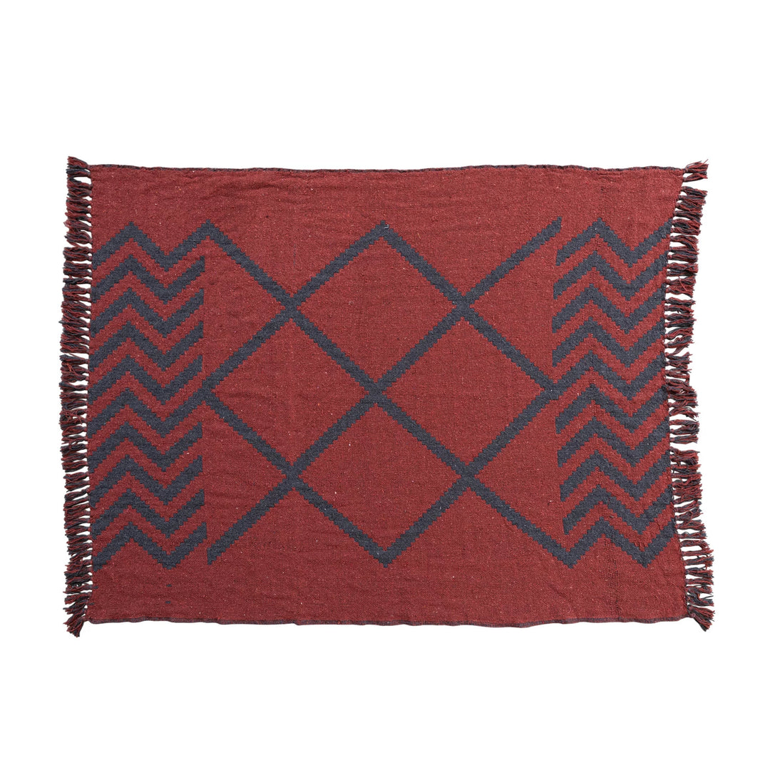 Red + Navy Throw Blanket - Madison's Niche 