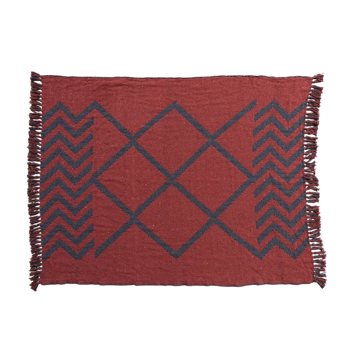 Red + Navy Throw Blanket - Madison's Niche 