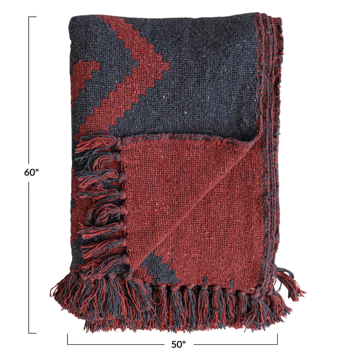 Red + Navy Throw Blanket - Madison's Niche 