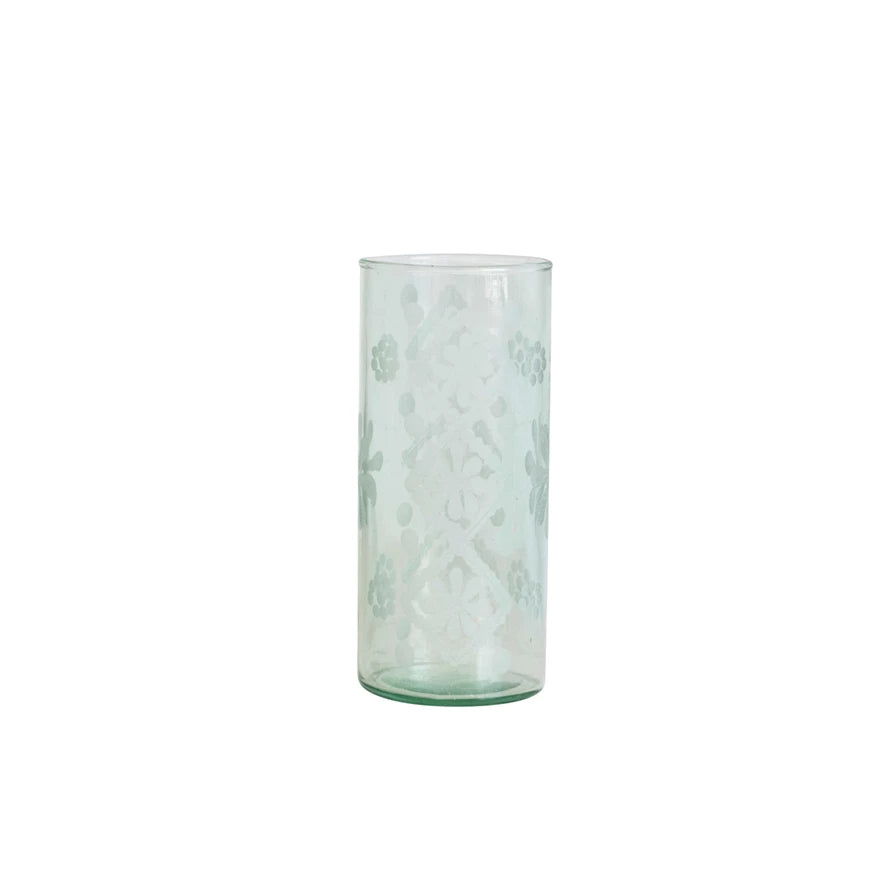 Etched Glass Vessel