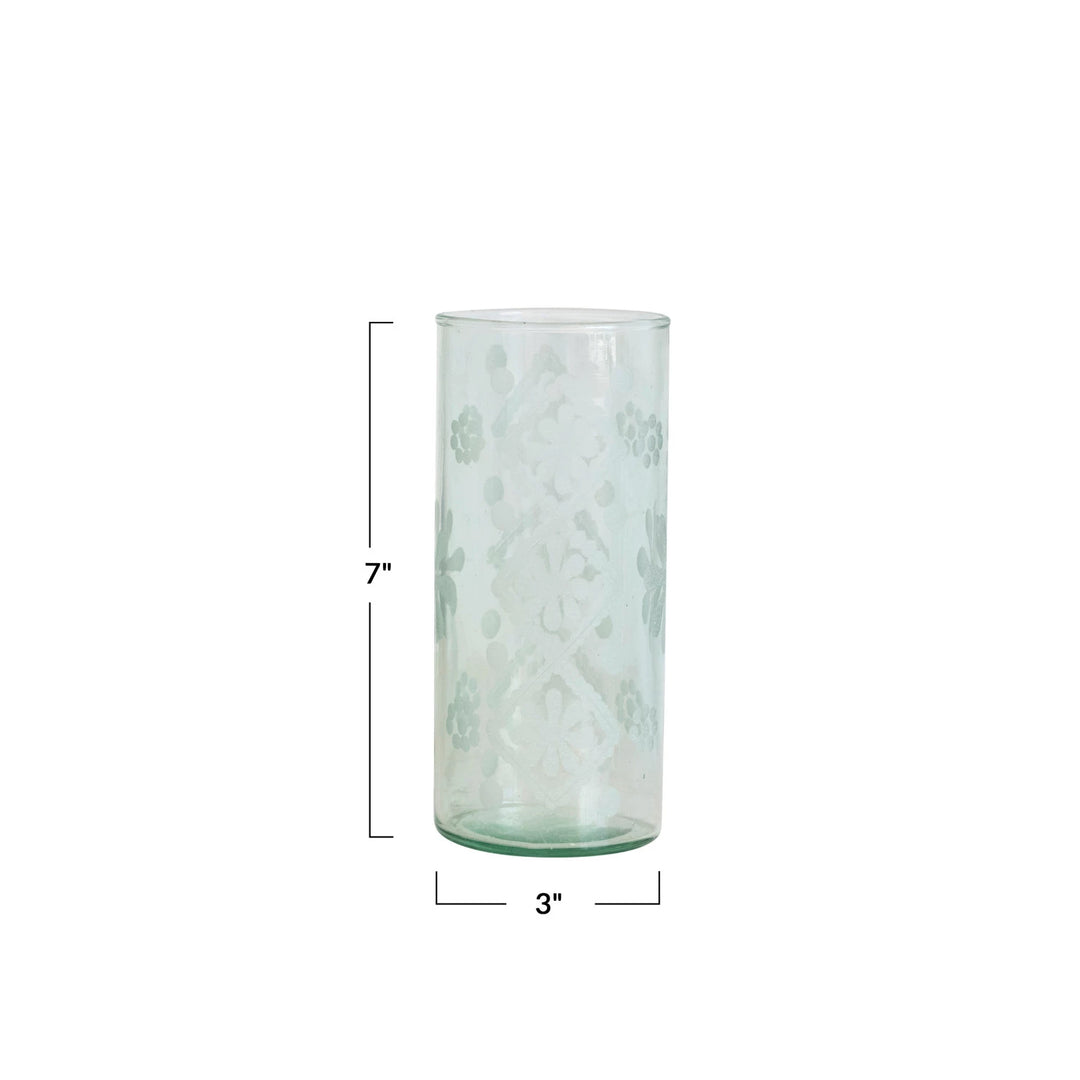 Etched Glass Vessel