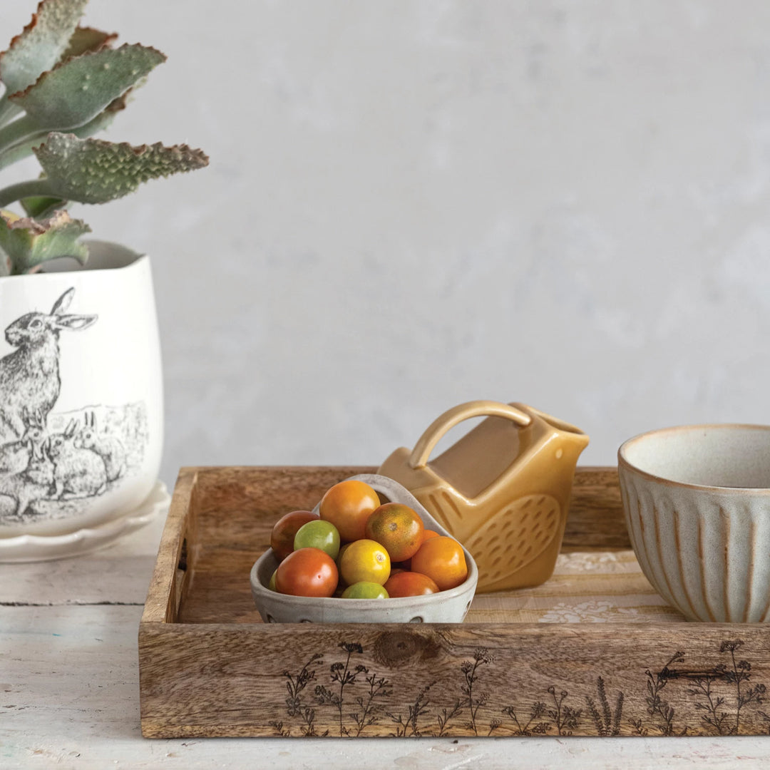 Etched Botanical Tray - Madison's Niche 