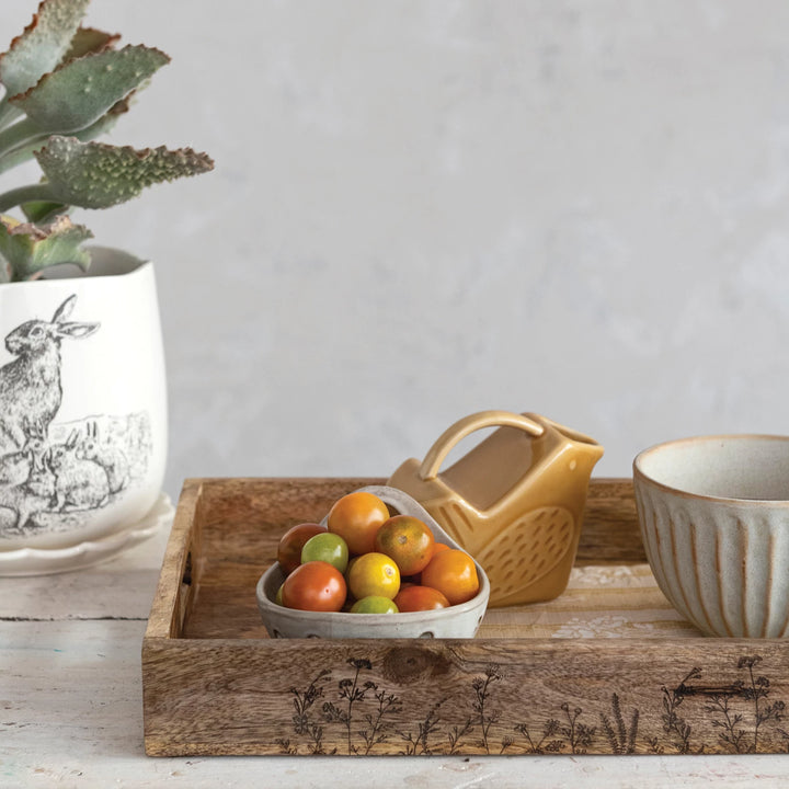 Etched Botanical Tray - Madison's Niche 