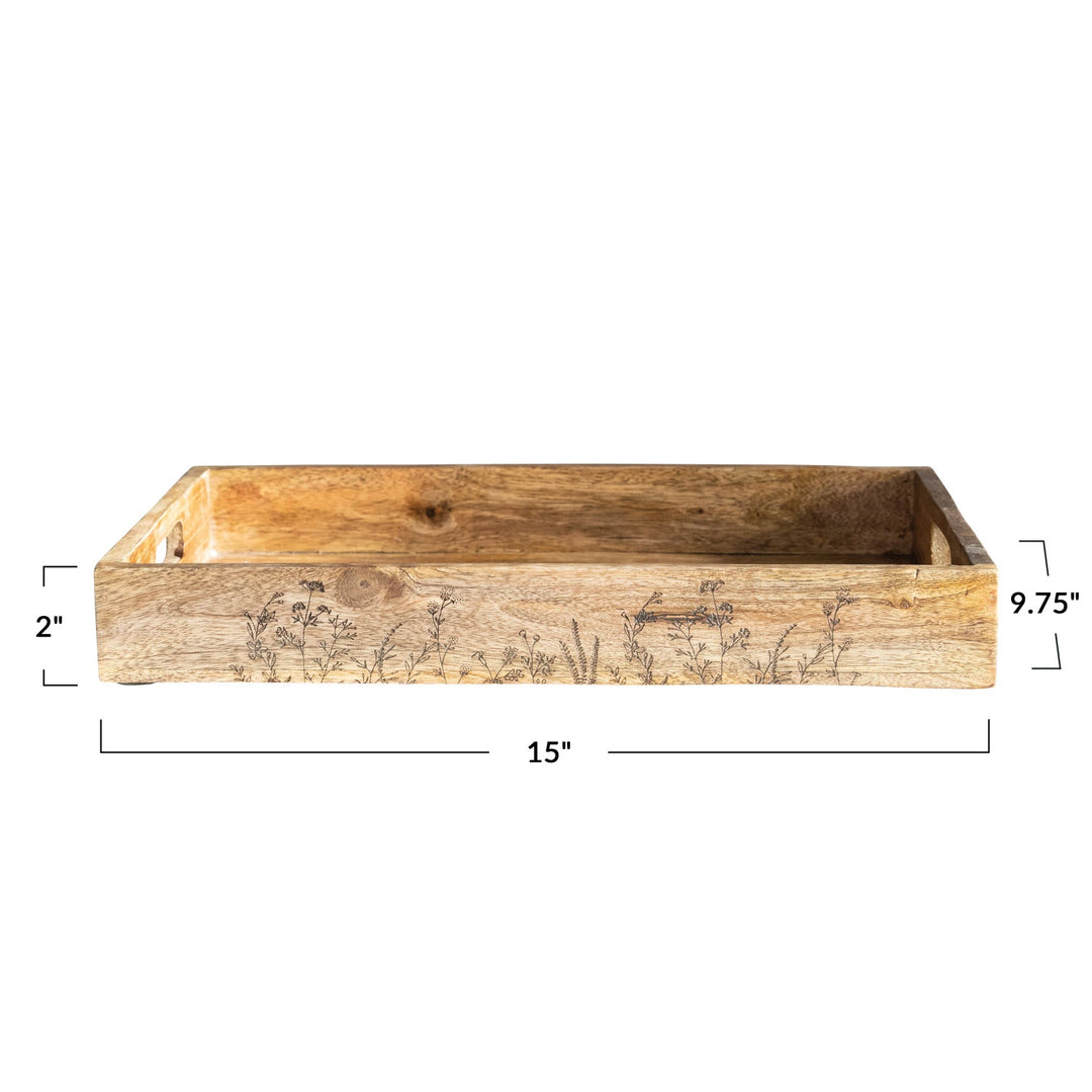 Etched Botanical Tray - Madison's Niche 