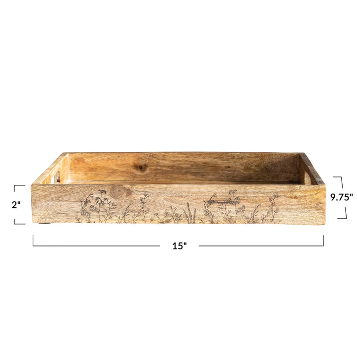 Etched Botanical Tray - Madison's Niche 